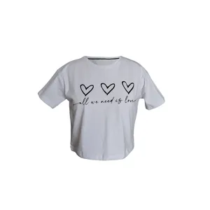 کراپ آستین کوتاه زنانه مدل قلب 02