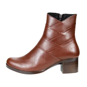 نیم بوت زنانه چرم چهل ستون مدل 424-S