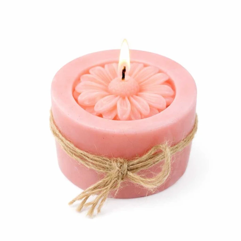 شمع استوانه‌ای بدون‌بو مدل گل زمان اتمام 12 ساعت
