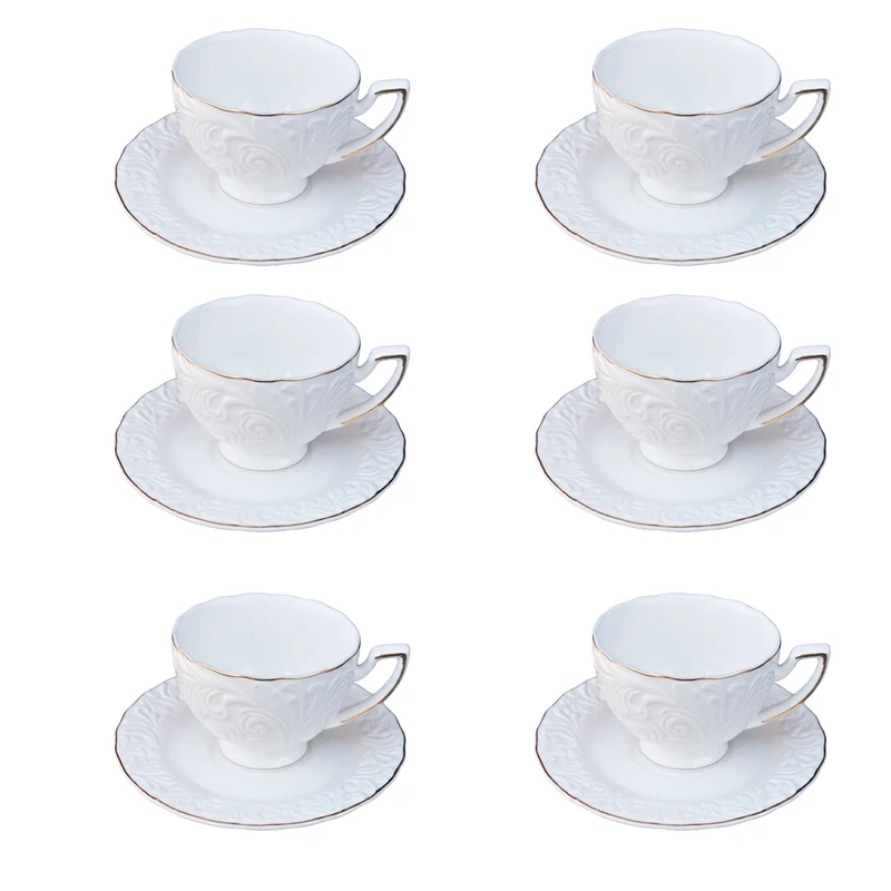 سرویس چای خوری 12 پارچه 6 نفره شاهین مدل DOMBEYAZ