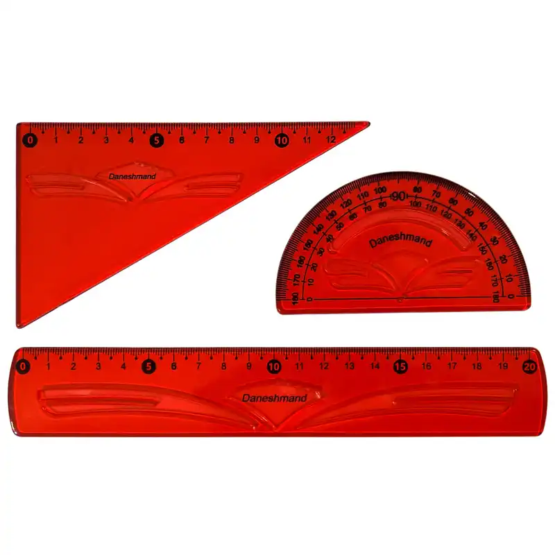 ست خط کش دانشمند مدل الماس مجموعه 3 عددی