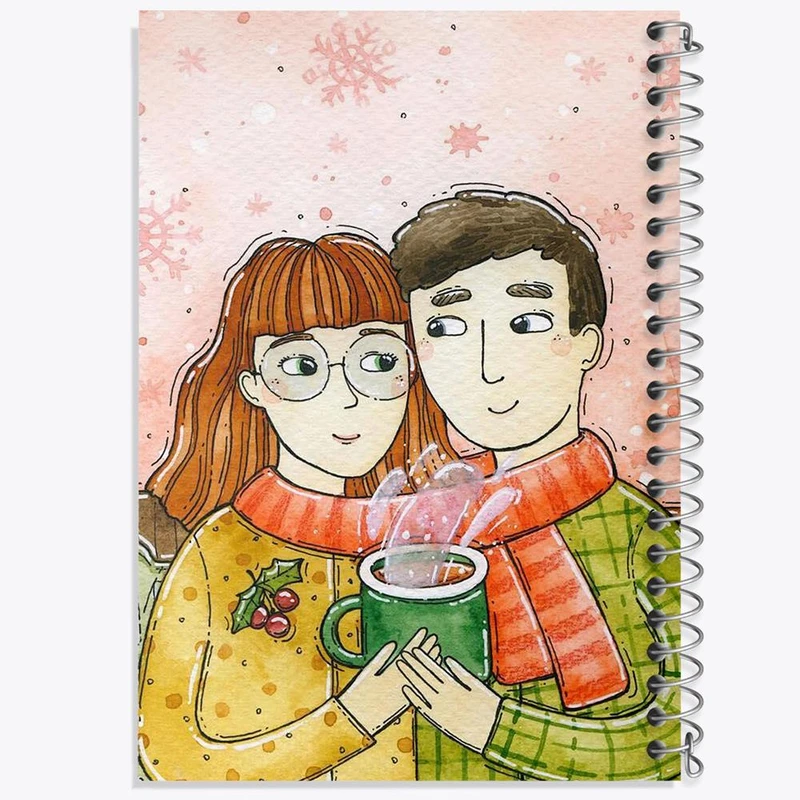 دفتر ژورنال نویسی 50 برگ خندالو مدل نقطه ای طرح عاشقانه کد 1855