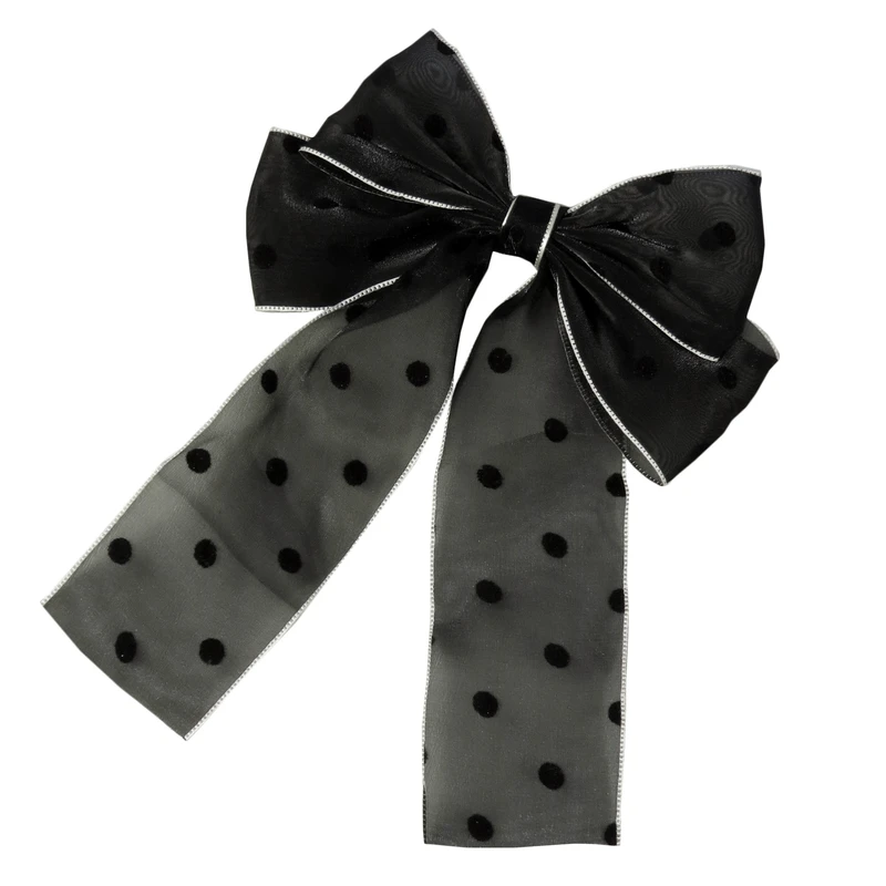 گیره مو زنانه مدل انبری پاپیون خال خالی کد 3171