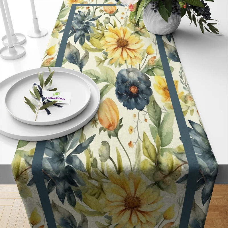 رانر ریحانلوکس مدل گل بهاری کد RH110 سایز 143x43 سانتی‌متر