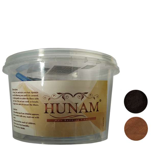 پودر پرپشت کننده مو هونام کد 05-02 وزن 20 گرم رنگ قهوه‌ای تیره و بلوند قهوه ای بسته 2 عددی
