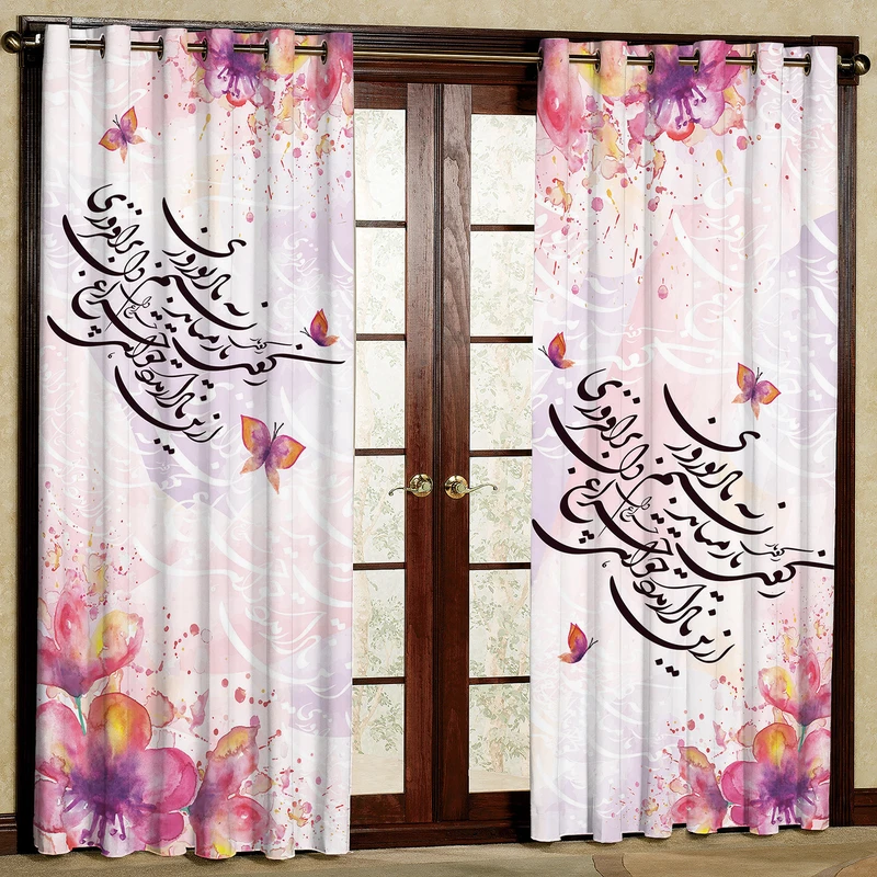 پرده مدل شعر مخمل پانچی کد 714 سایز 140x280 سانتی متر