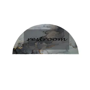 پادری مدل نیم دایره طرح Restroom کد 8707 سایز 90×45 سانتی متر