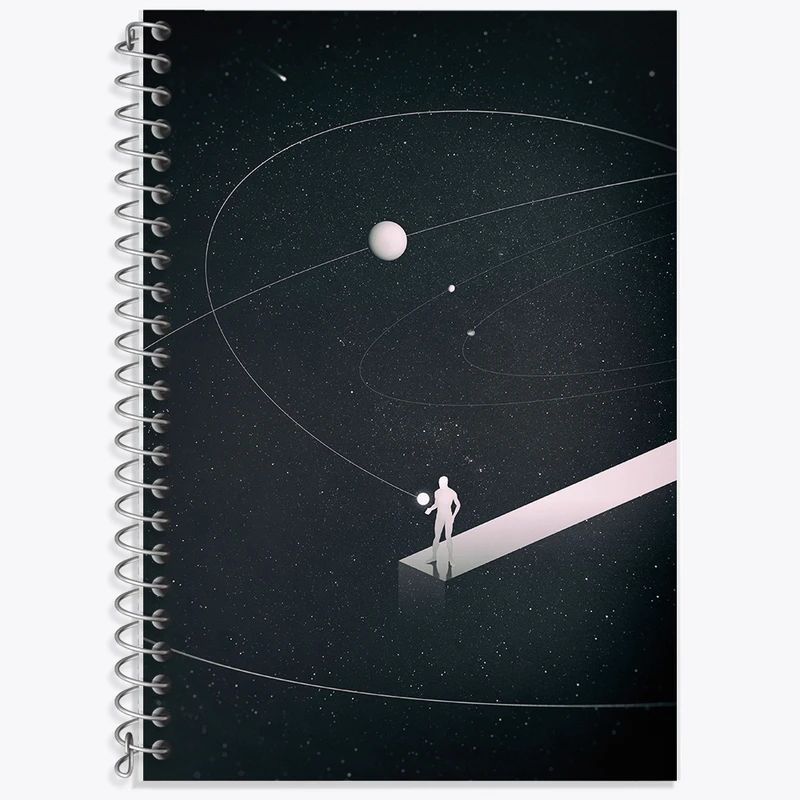 دفتر زبان 50 برگ خندالو مدل سه خط طرح فضایی کد F99