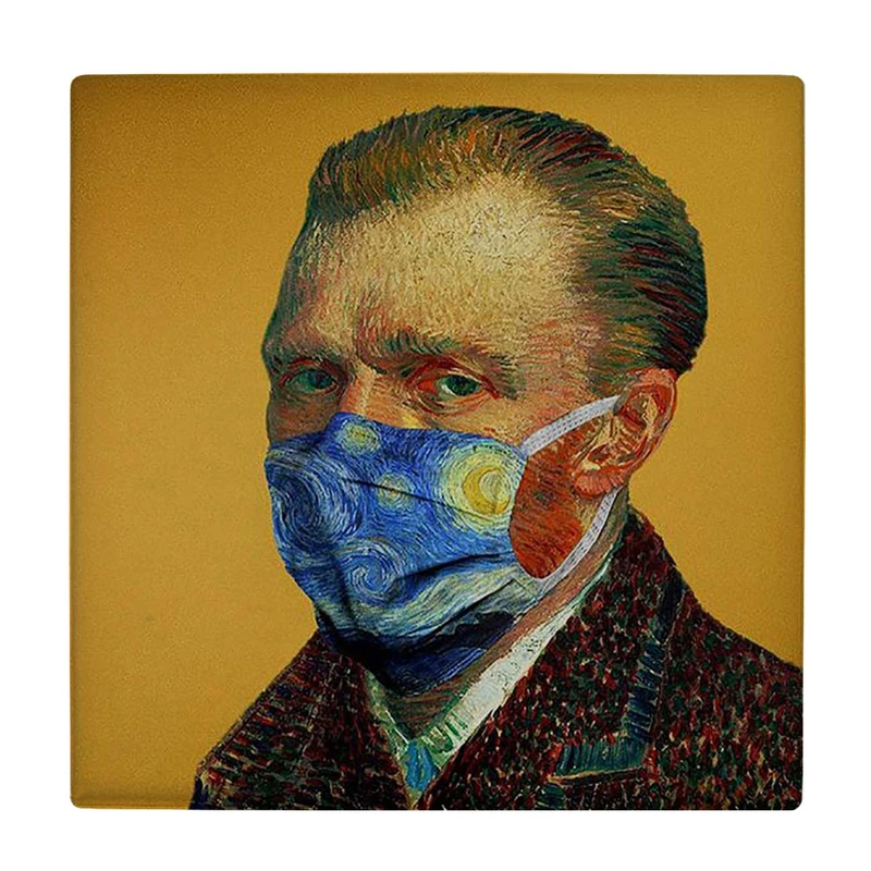  زیر لیوانی  طرح ونسان ونگوگ با ماسک شب پر ستاره کد    5770776_4044