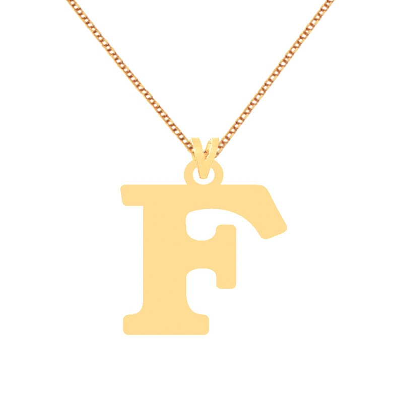 گردنبند طلا 18 عیار زنانه کرابو طرح F مدل Kr71659