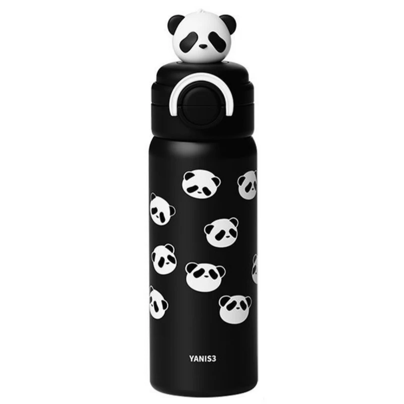 فلاسک کودک مدل Dual cap طرح cute panda گنجایش 0.550 لیتر