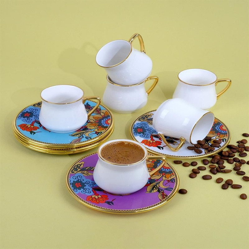 سرویس قهوه خوری 12 پارچه گلور طرح گل مدل LORENA ASORTİ01 سرویس قهوه خوری 12 پارچه گلور طرح گل مدل LORENA ASORTİ01