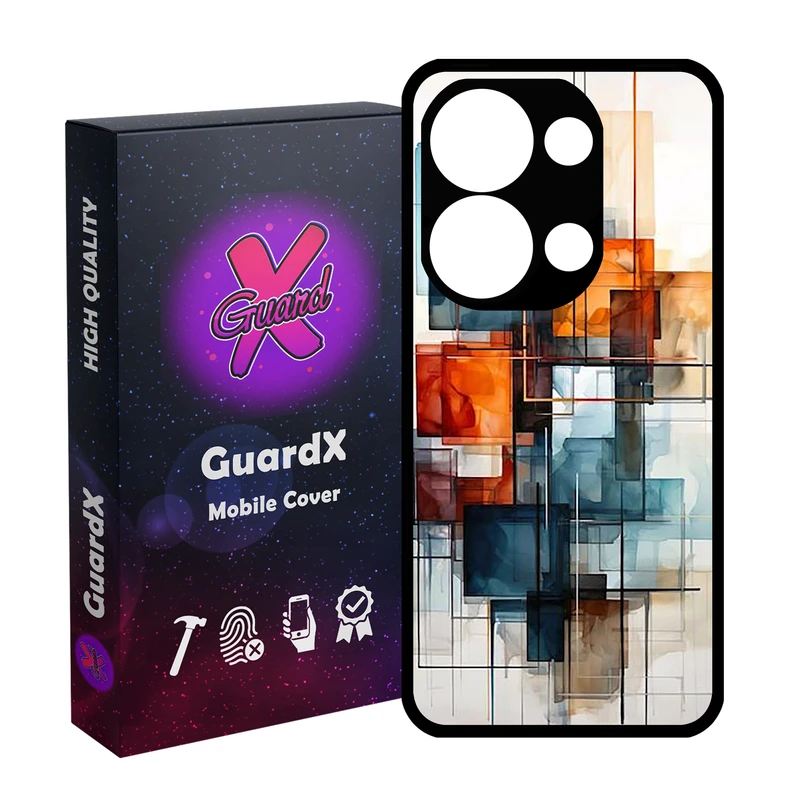 کاور گارد ایکس طرح آبرنگی مدل Glass10811 مناسب برای گوشی موبایل شیائومی Redmi Note 13 Pro 4G / Poco M6 Pro 4G