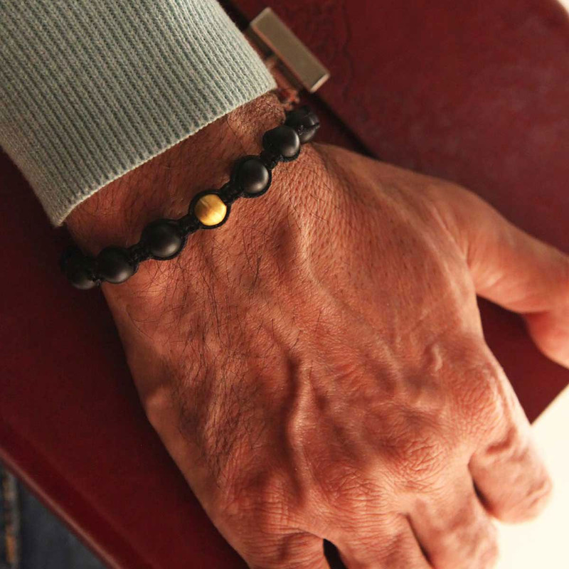 دستبند طلا 18 عیار مردانه کیا گالری مدل AB200