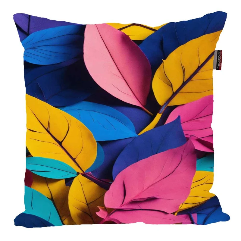 کوسن پاد آفرین مدل فانتزی طرح برگ رنگی مدرن کد 2504