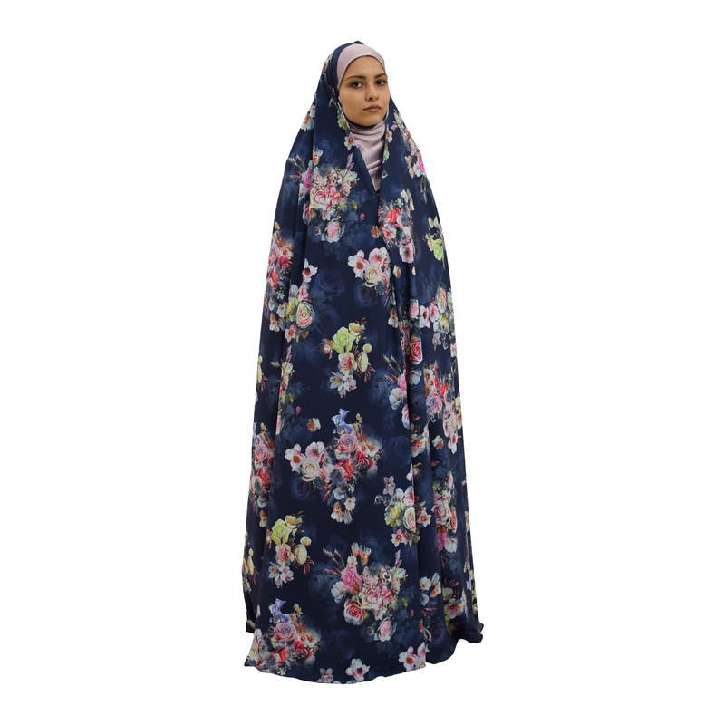 چادر نماز دخترانه حجاب فاطمی مدل  دسته گل رز سوپر سافت گیاهی کد  sorm 922