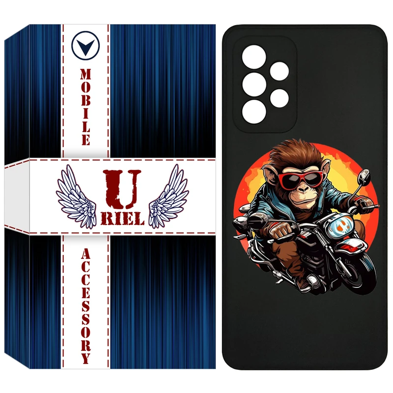 کاور یوریل مدل KSH کد 32 طرح میمون موتورسوار مناسب برای گوشی موبایل سامسونگ Galaxy A72