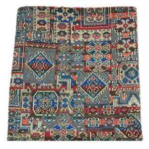 روفرشی مدل جاجیم سرخ پوستی کد 02 زمینه طوسی