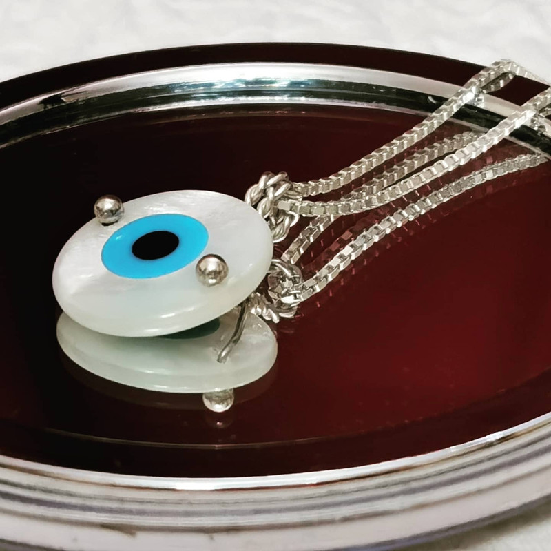 گردنبند نقره زنانه مدل چشم نظر Q007 گردنبند نقره زنانه مدل چشم نظر Q007