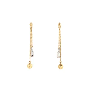 گوشواره طلا 18 عیار زنانه مدل گوی دار D-038