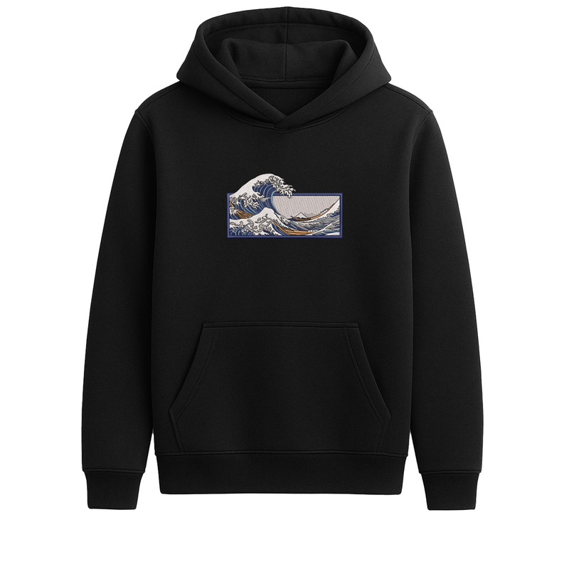 هودی زنانه مدل گلدوزی موج دریا کد 02