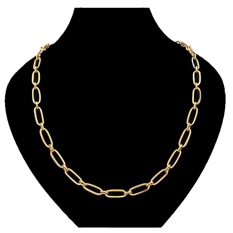 زنجیر حلقه ای ساده طلا 18 عیار مردانه دوست خوب مدل DK971