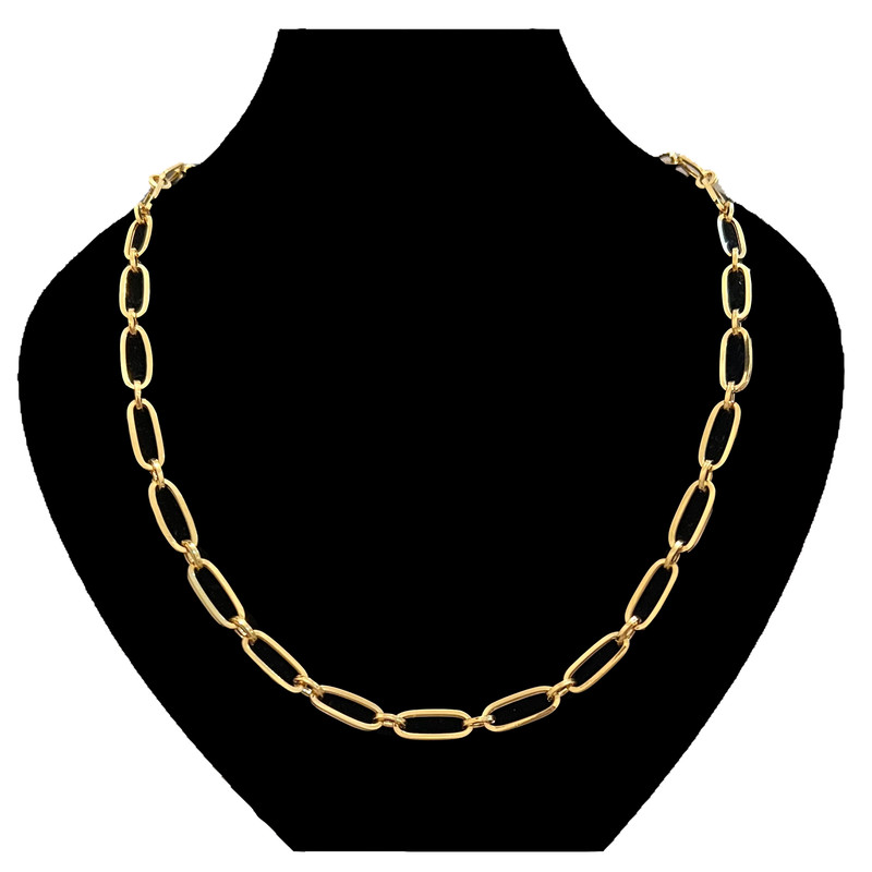 زنجیر حلقه ای ساده طلا 18 عیار مردانه دوست خوب مدل DK971