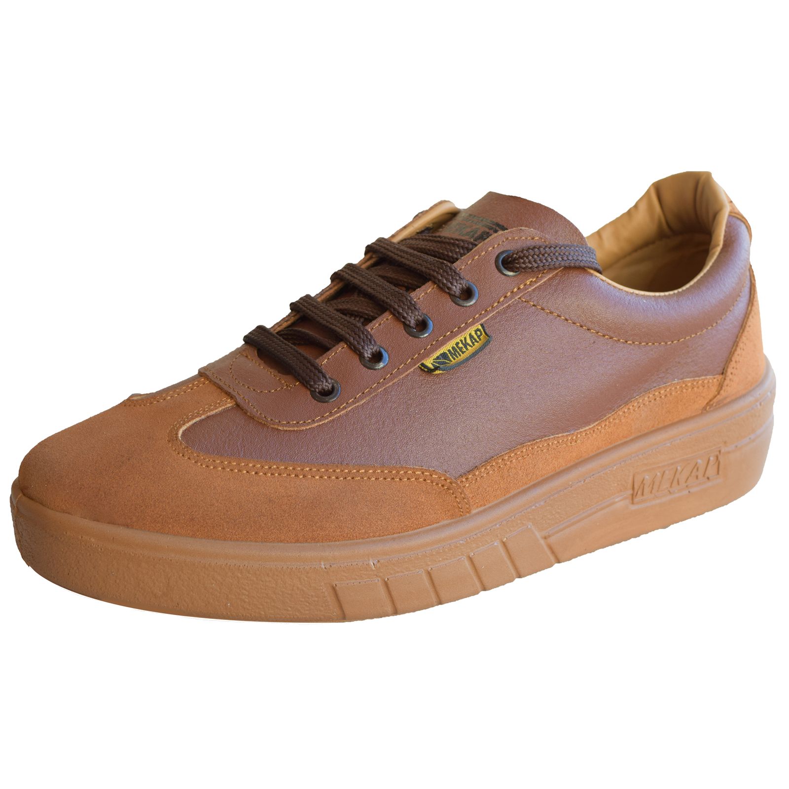 کفش روزمره مردانه کفش آداک مدل میکاپ چرم رنگ عسلی -  - 2