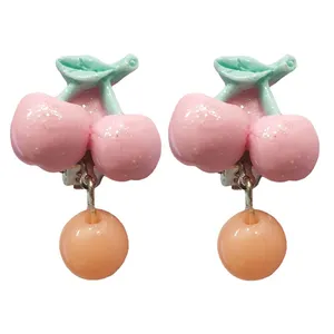 گوشواره دخترانه مدل آلبالویی کد 08