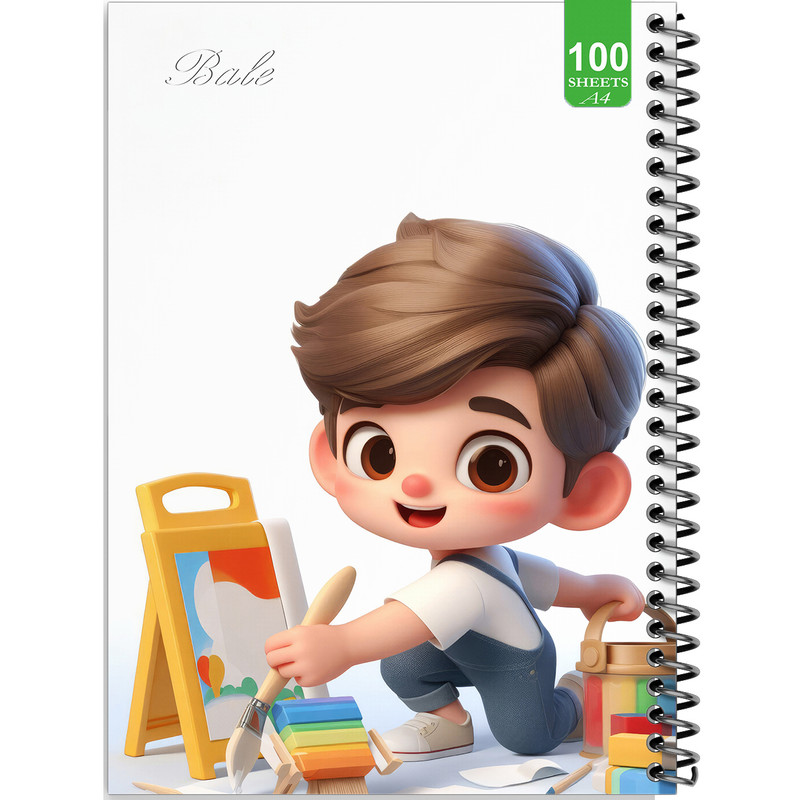 دفتر نقاشی 100 برگ بله مدل رحلی طرح فانتزی پسرانه اتاق بازی کد A4-N394