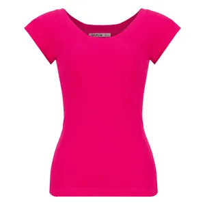 تی شرت آستین کوتاه زنانه سرژه مدل 203372 رنگ سرخابی