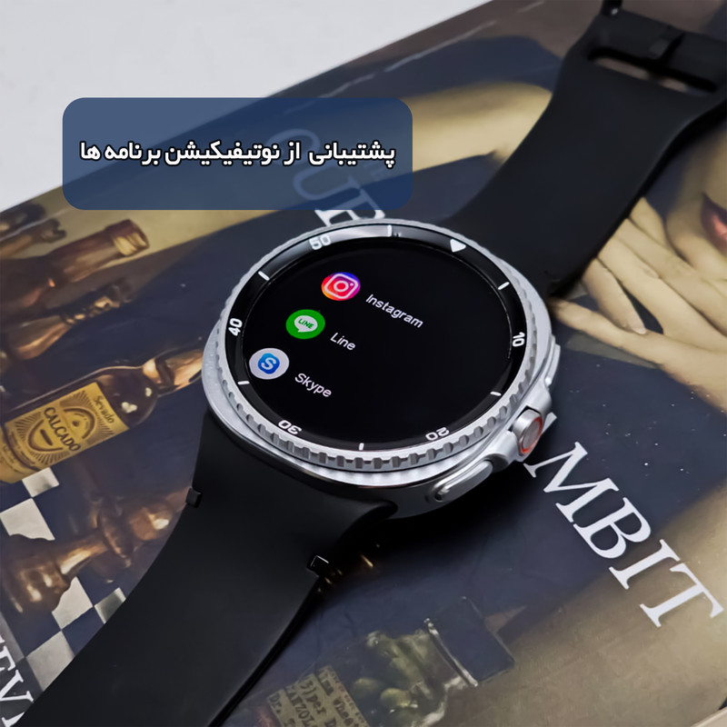 ساعت هوشمند 46 میلی‌متری وونک مدل Galaxy 8 با بند سیلیکون