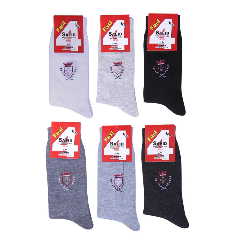 جوراب ساق بلند مردانه مدل A10 بسته 6 عددى