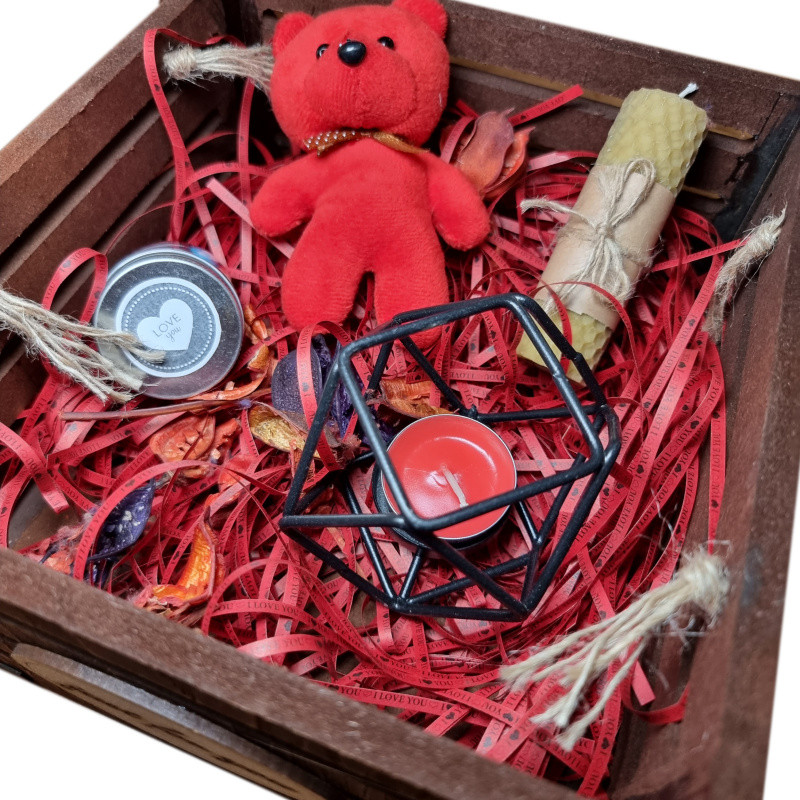 ست روز عشق مدل جعبه چوبی مجموعه 4 عددی