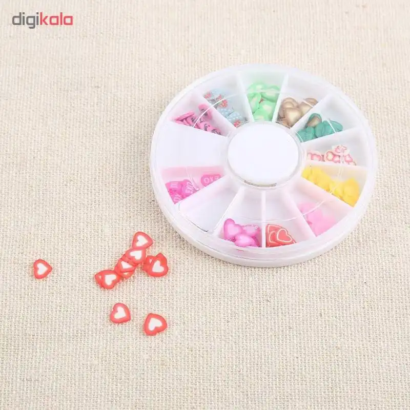 تزیین ناخن مدل شکلات ها و میوه ها و قلب مجموعه 3 عددی