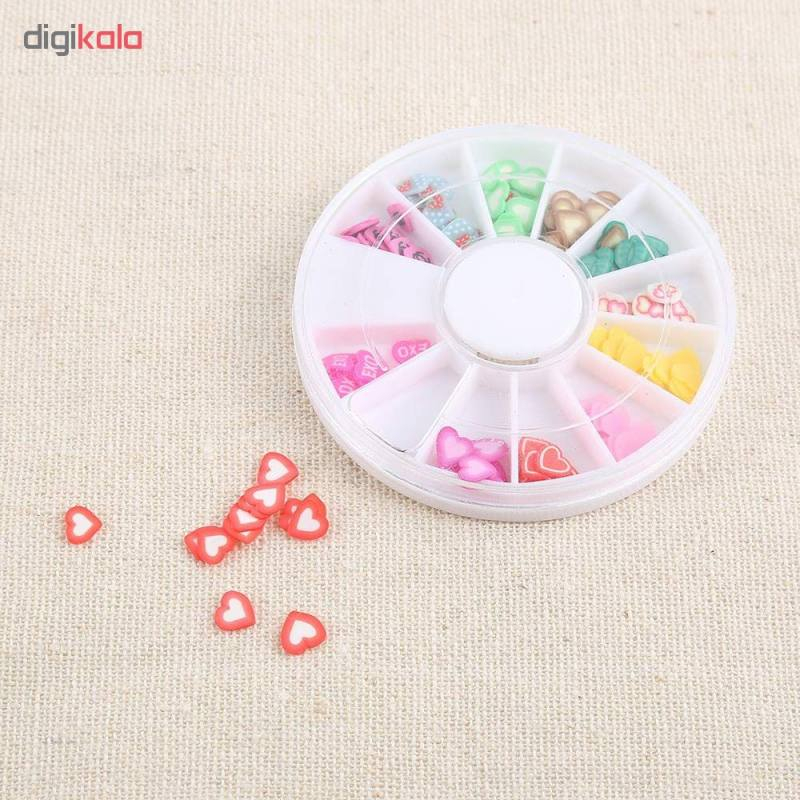 تزیین ناخن مدل میوه ها و قلب مجموعه 2 عددی