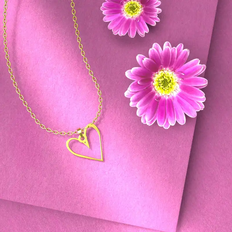 گردنبند طلا 18 عیار زنانه مدوپد مدل قلب کد E1015