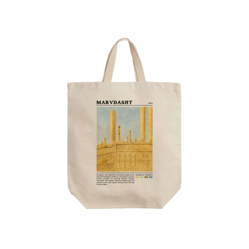 ساک خرید ترمه طراحان ایده مدل تخت جمشید مرودشت کد map0822 - S