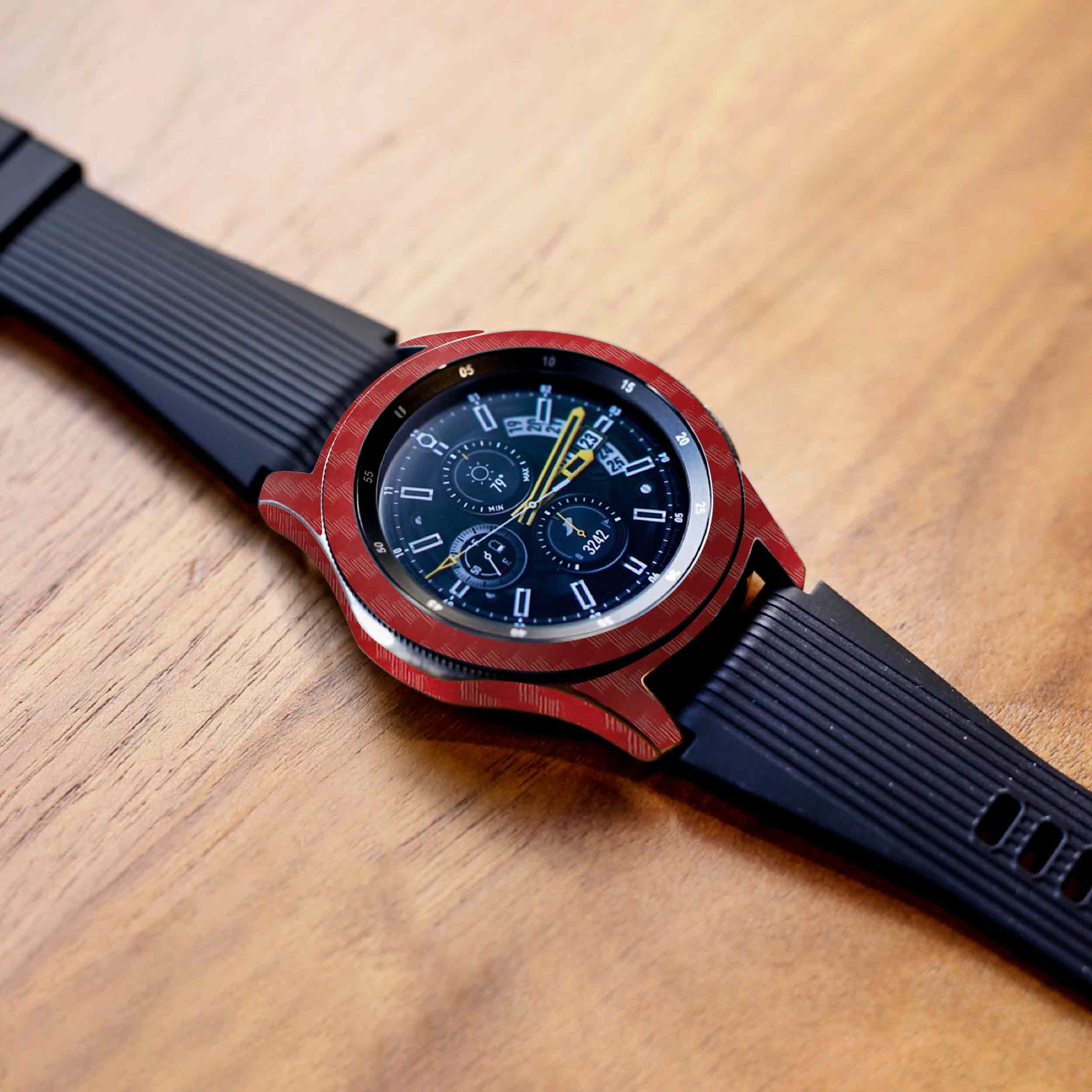 برچسب ماهوت طرح Red-Fiber مناسب برای ساعت هوشمند سامسونگ Galaxy Watch 46mm