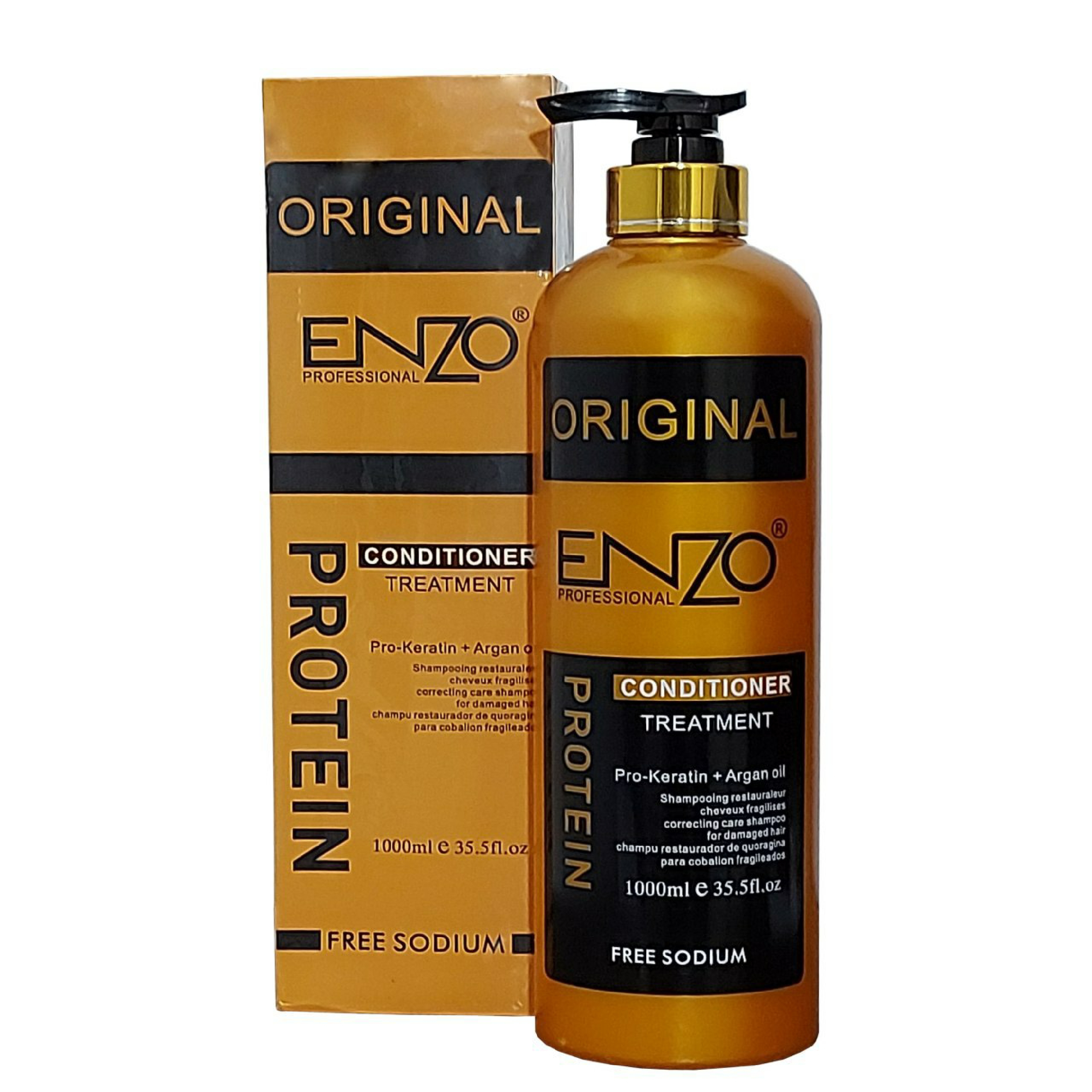 نرم کننده مو انزو سری keratine35 مدل Argan حجم 1000 میلی لیتر