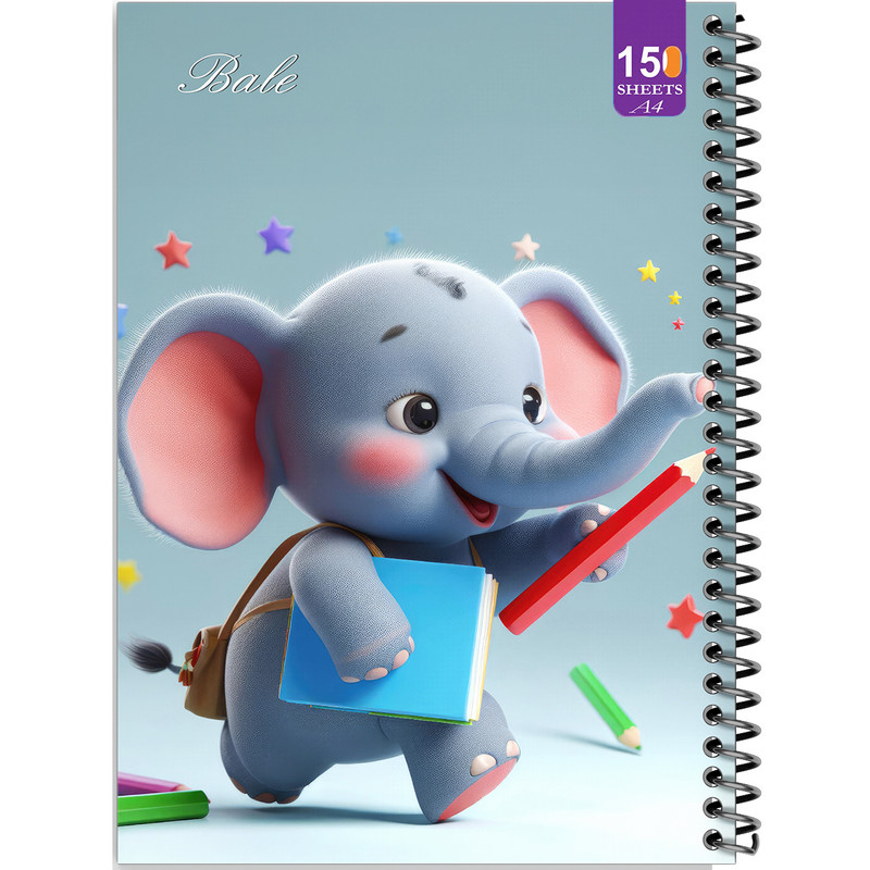 دفتر نقاشی 150 برگ انتشارات بله مدل رحلی طرح فانتزی فیل کوچولوی هنرمند کد A4-P206