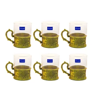 استکان مدل پیوتر طلایی مات کد 7975 بسته 6 عددی
