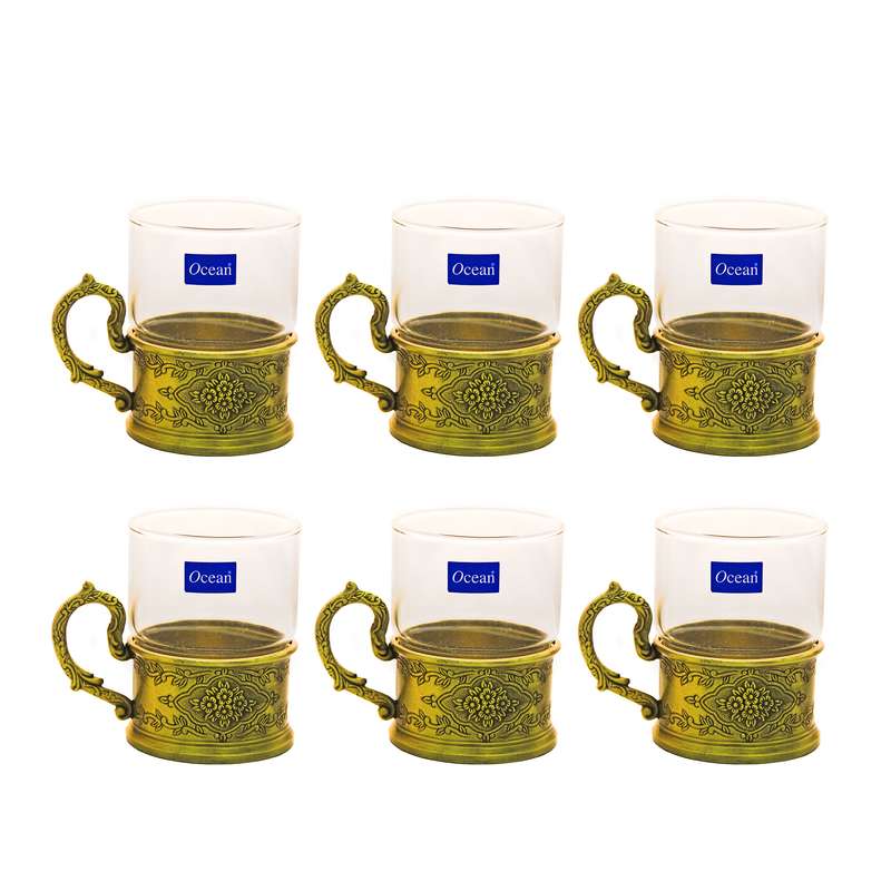 استکان مدل پیوتر طلایی مات کد 7975 بسته 6 عددی