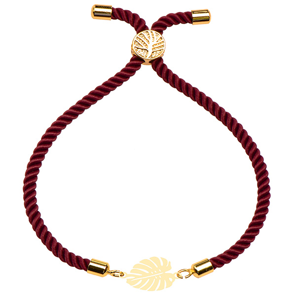 دستبند طلا 18 عیار دخترانه کرابو طرح برگ انجیر مدل Krd1673