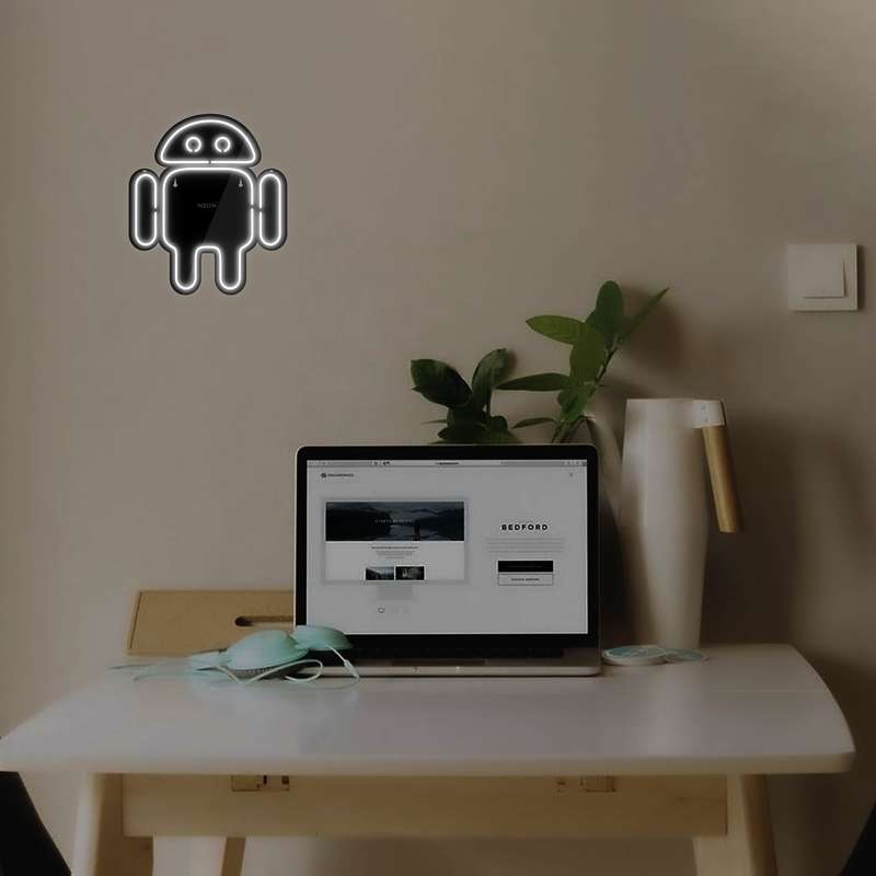 چراغ دیواری نئون دیزاین طرح Android-Logo-BL_WHT