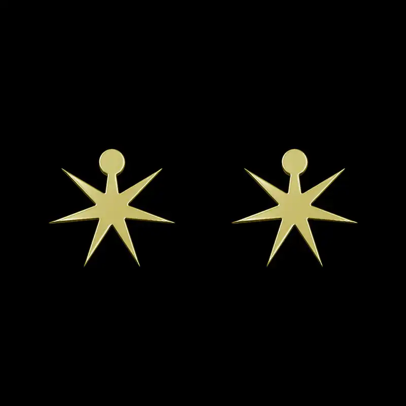 گوشواره طلا 18 عیار زنانه مدوپد مدل ستاره کد GA1-15371