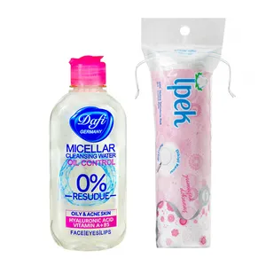 محلول پاک کننده صورت دافی مدل oily anti bacterial حجم 200 میلی لیتر به همراه پد پاک کننده آرایش ایپک مدل 01 بسته 70 عددی