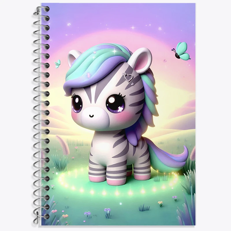 دفتر زبان 50 برگ خندالو مدل دو خط طرح گورخر کیوت کد F5446