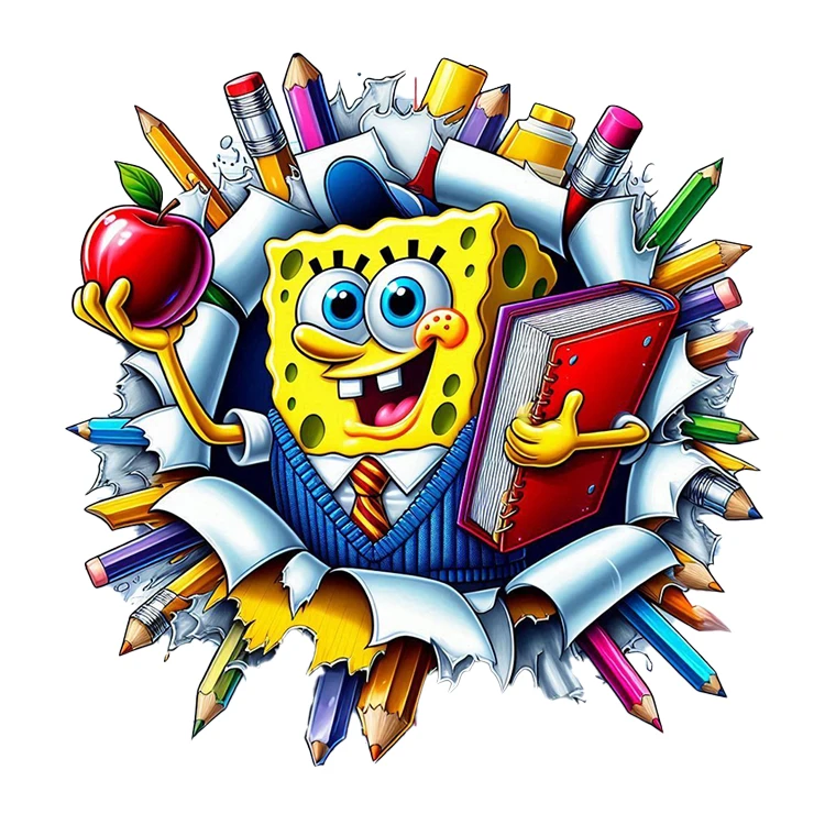 استیکر پارچه و لباس پاد آفرین مدل باب اسفنجی کد 2351