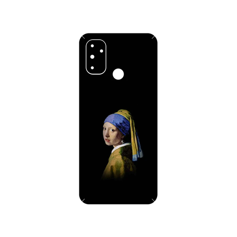برچسب پوششی ماهوت مدل Girl with a Pearl Earring of Vermeer مناسب برای گوشی موبایل وان پلاس Nord N100